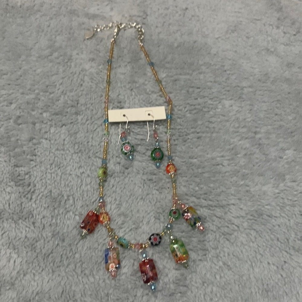 Venetian Glass Necklace & Earrings